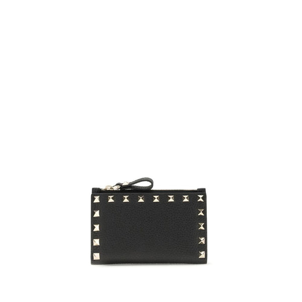 Valentino Garavani 100% Calf Leather Bos Taurus card case in black