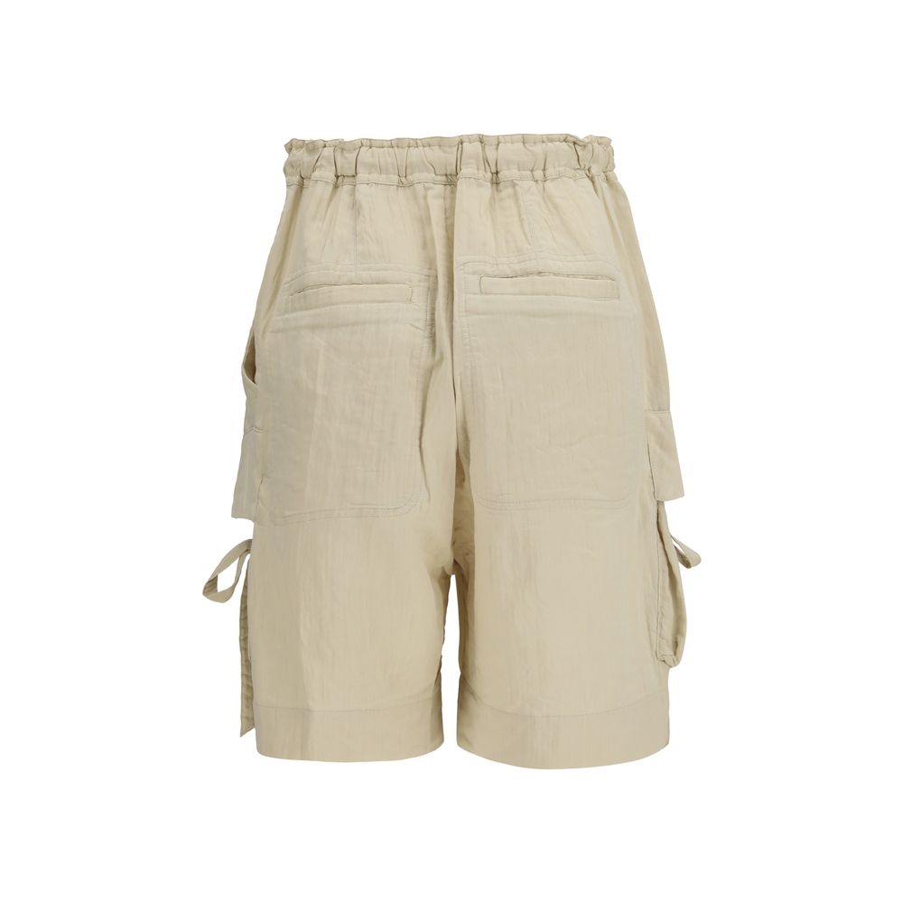 Marant Etoile 48% Viscose bermuda shorts in beige — view 2