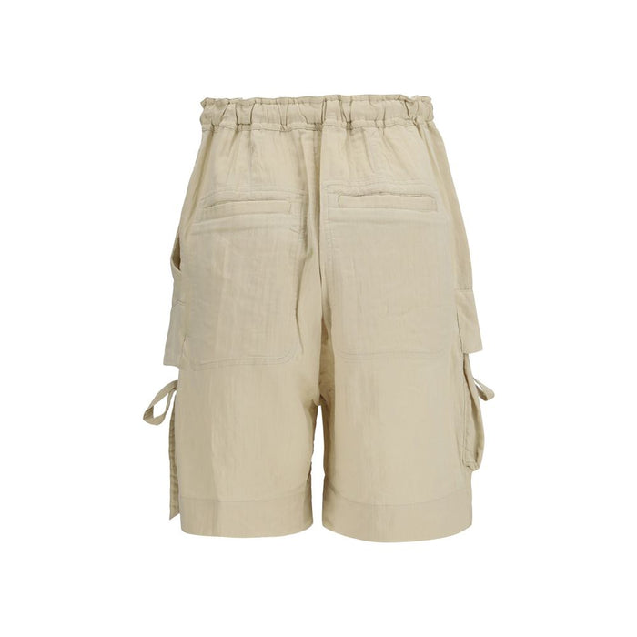 Marant Etoile 48% Viscose bermuda shorts in beige — view 2