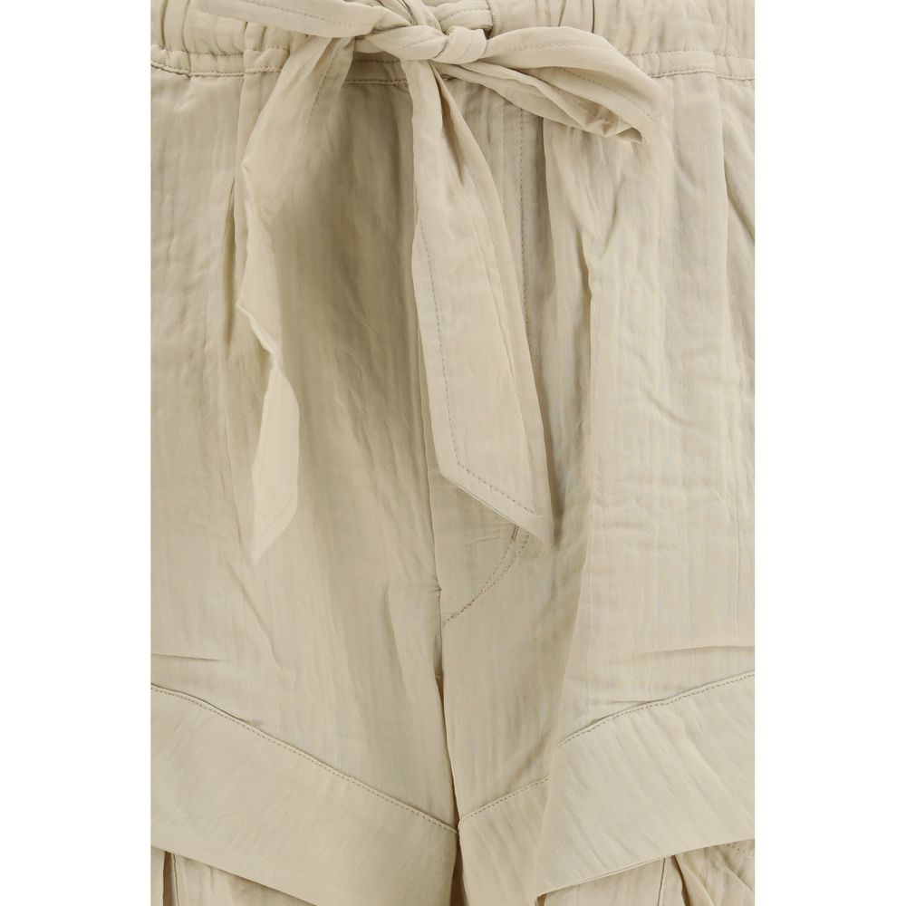 Marant Etoile 48% Viscose bermuda shorts in beige — view 3