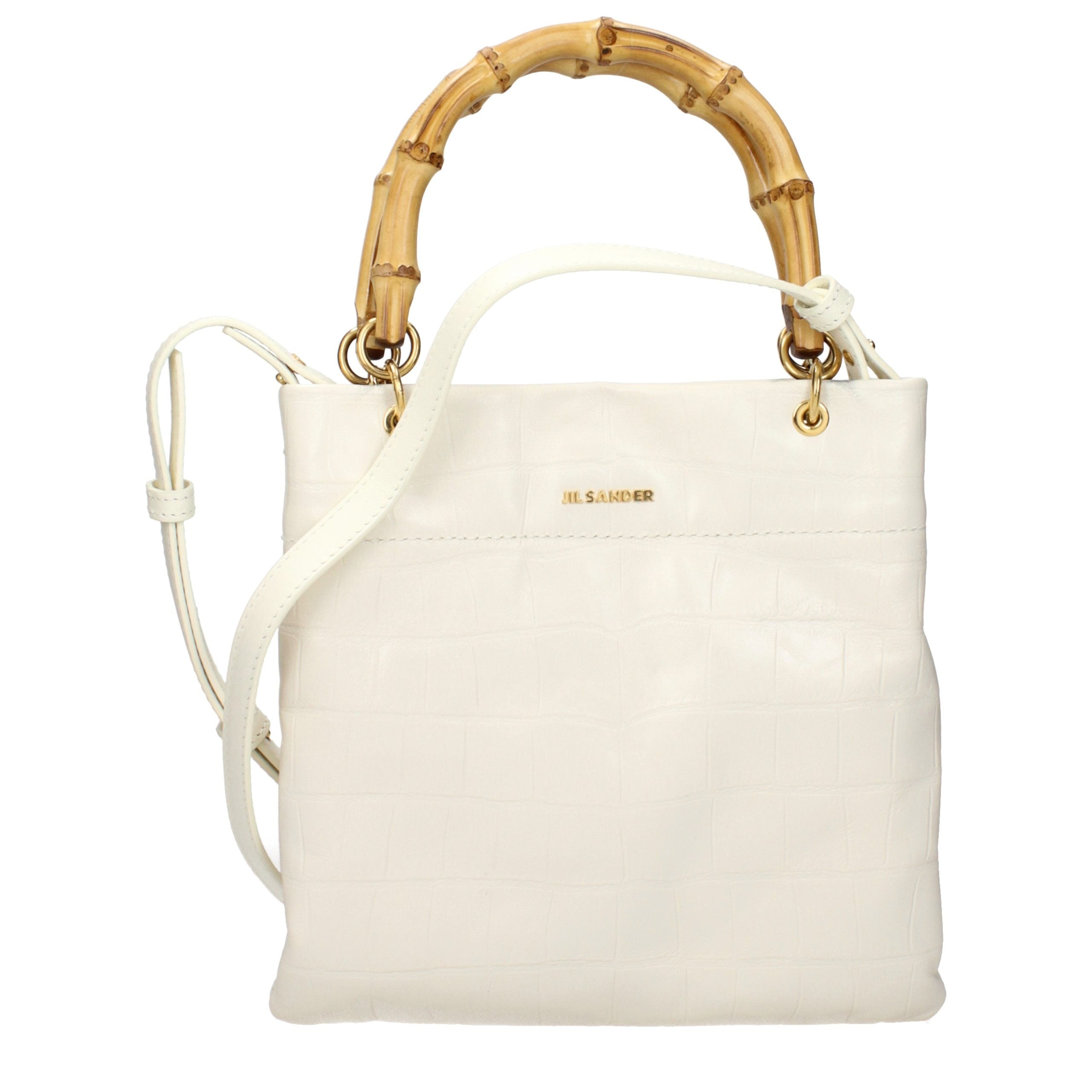 Beige Leather Handbag Bag