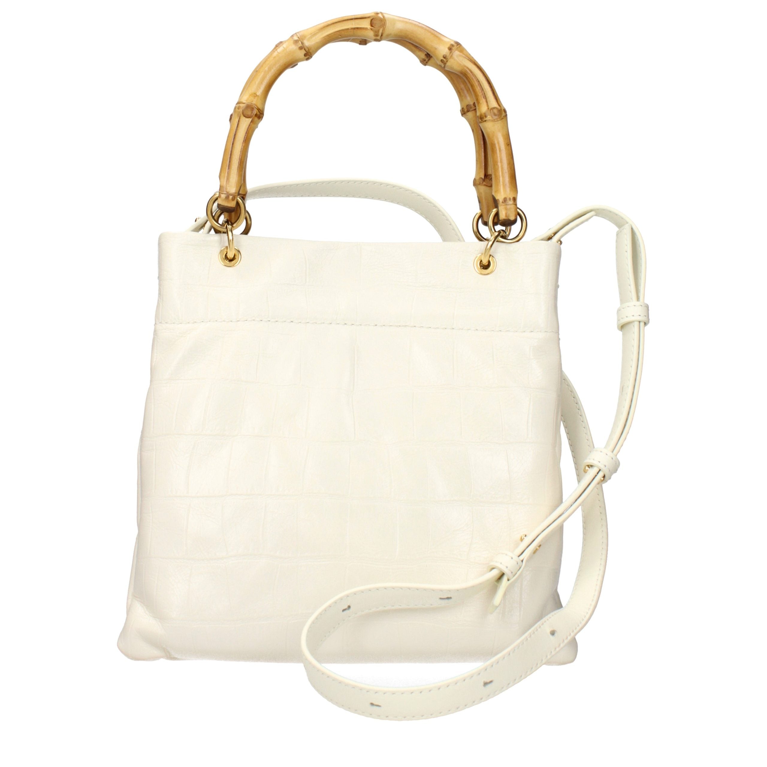 Beige Leather Handbag Bag