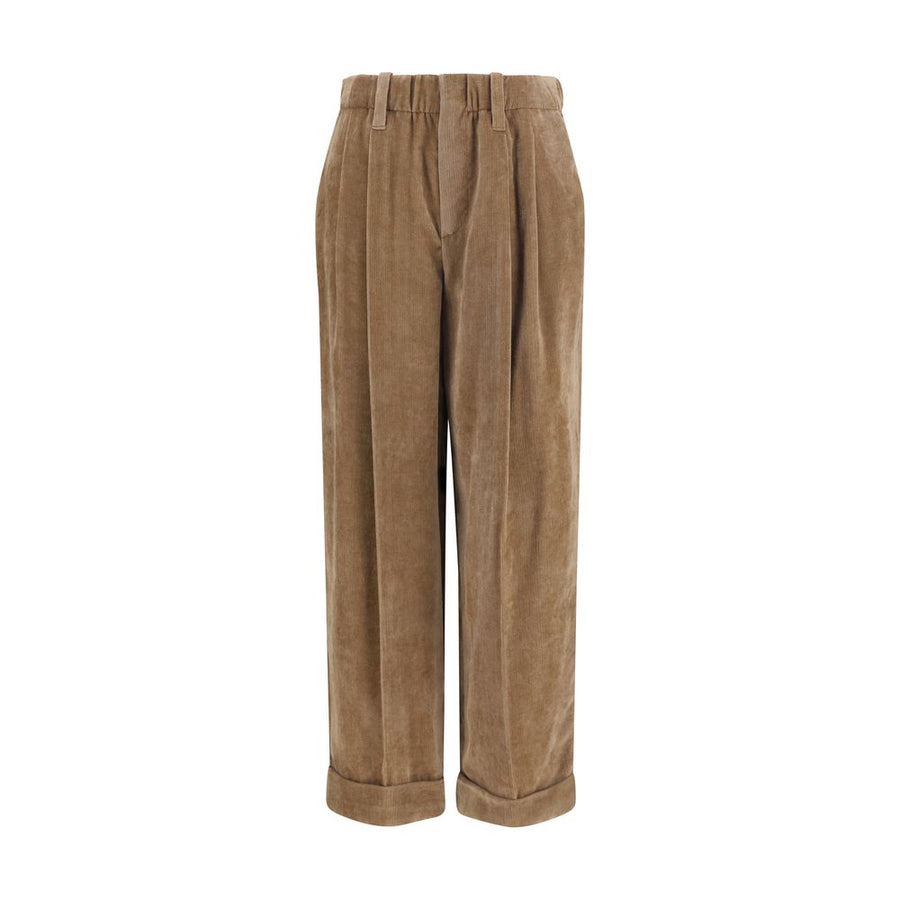 Brunello Cucinelli 93% Viscose trousers in brown