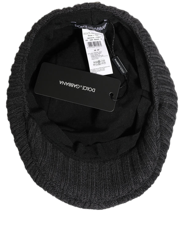 Dolce & Gabbana HAT9973 Virgin Wool flat cap in gray