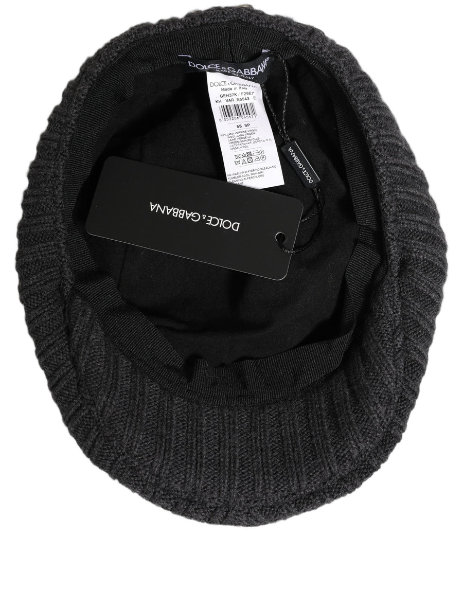 Dolce & Gabbana HAT9973 Virgin Wool flat cap in gray