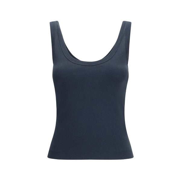 Brunello Cucinelli 94% Cotton tank top in navy
