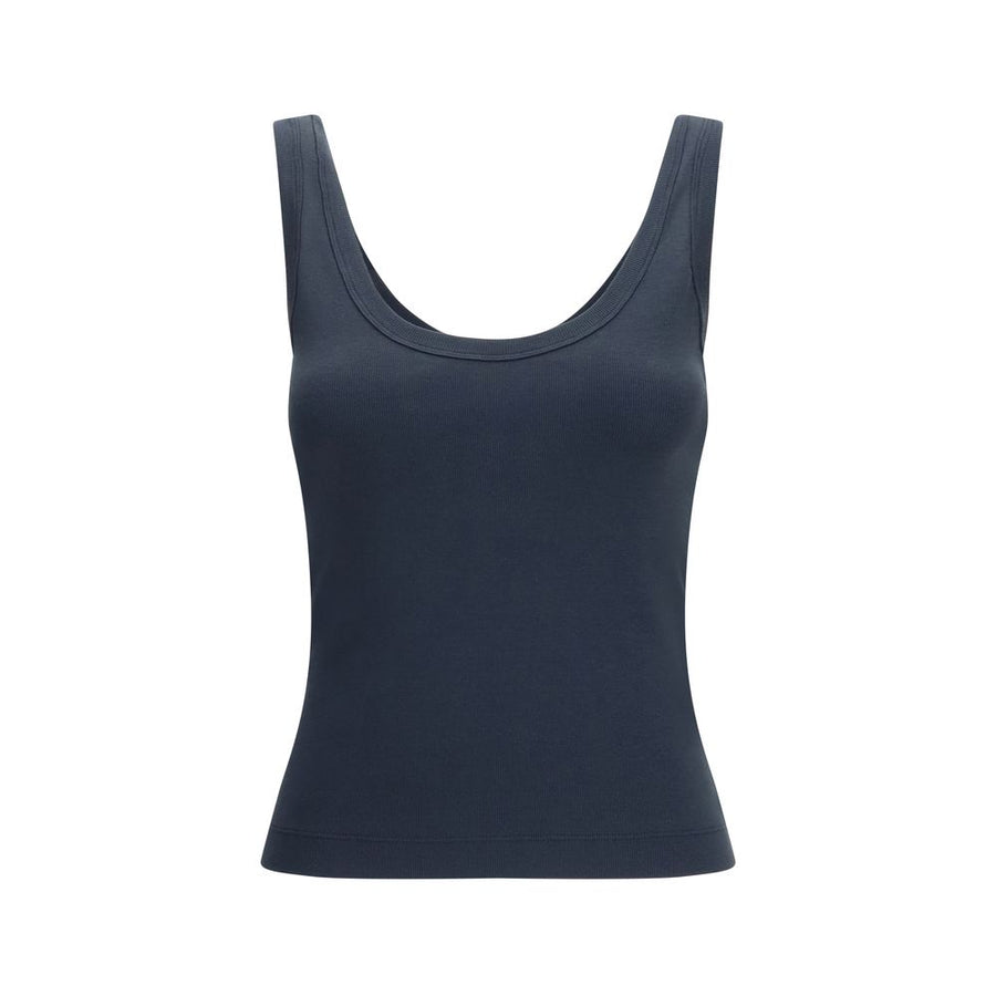 Brunello Cucinelli 94% Cotton tank top in navy