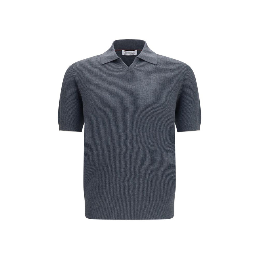 Brunello Cucinelli 100% Cotton polo shirt in gray