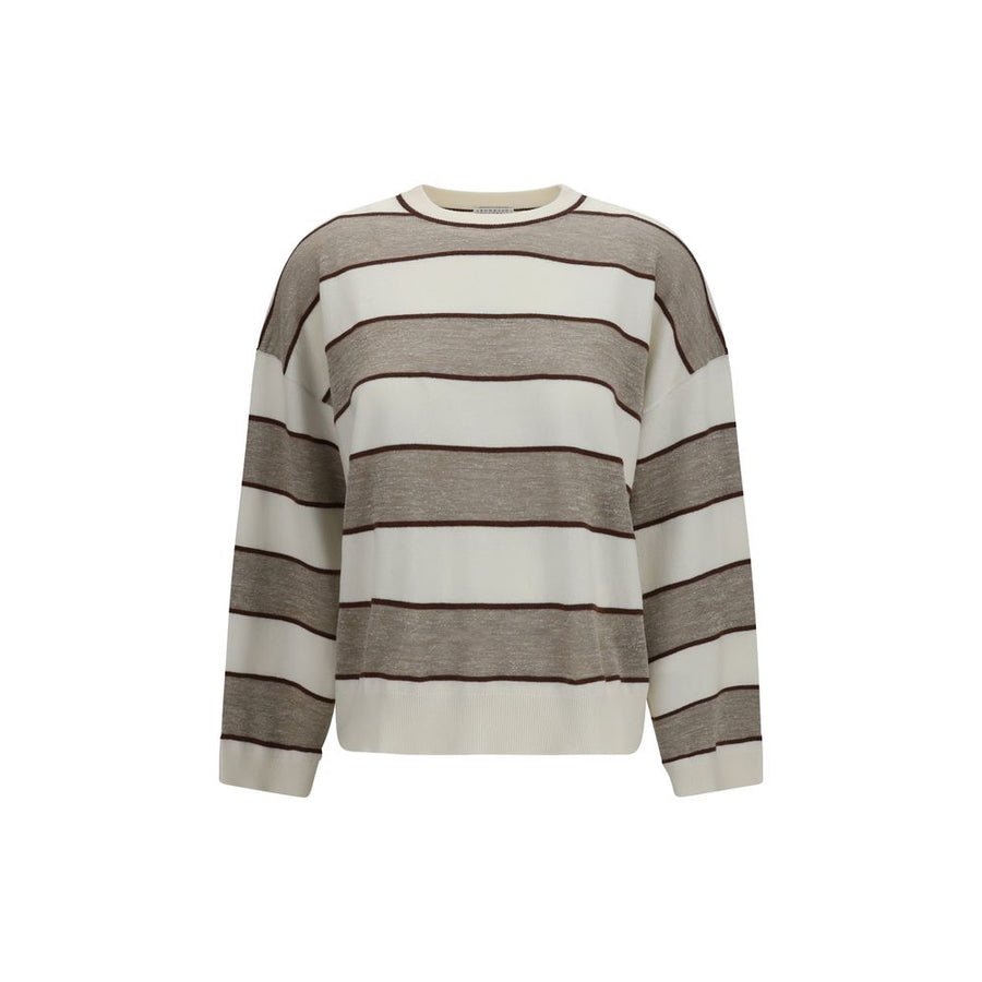Brunello Cucinelli 60% Merino Wool Ovis Aries sweater in beige
