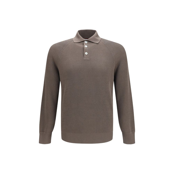 Brunello Cucinelli 100% Cotton polo shirt in brown