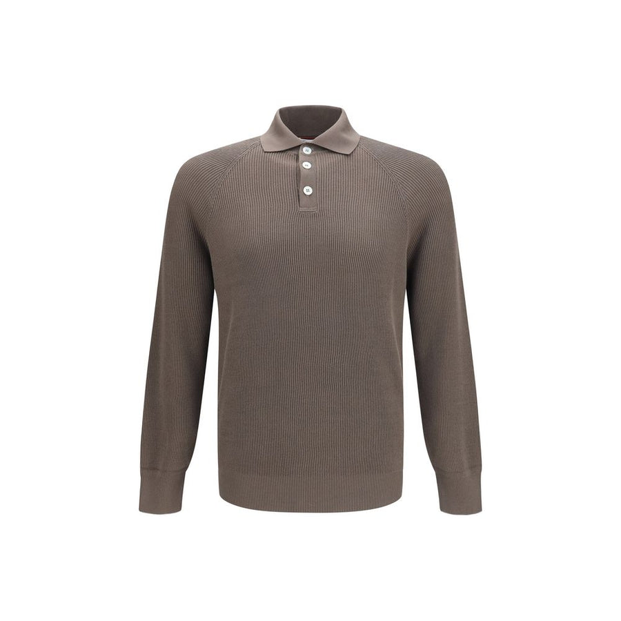 Brunello Cucinelli 100% Cotton polo shirt in brown