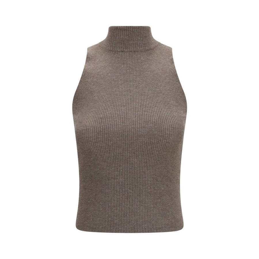 Brunello Cucinelli 46% Cashmere 41% Viscose 13% Polyester tank top in brown