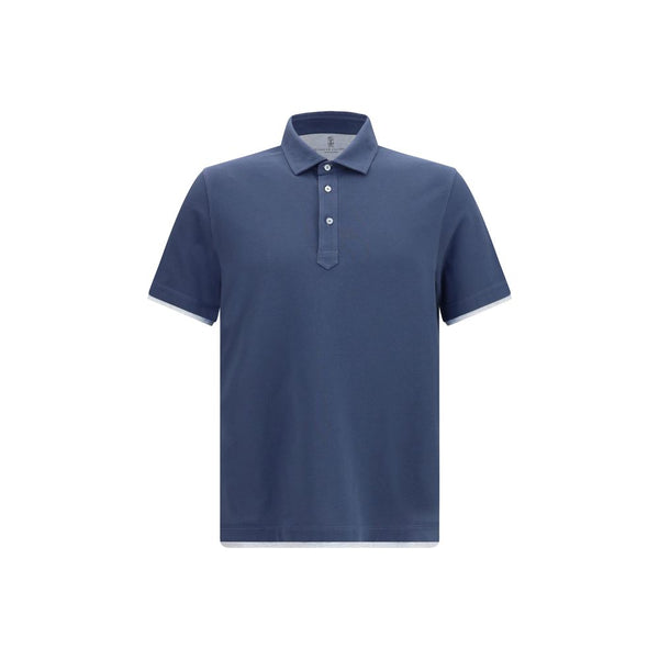 Brunello Cucinelli 100% Cotton polo shirt in blue