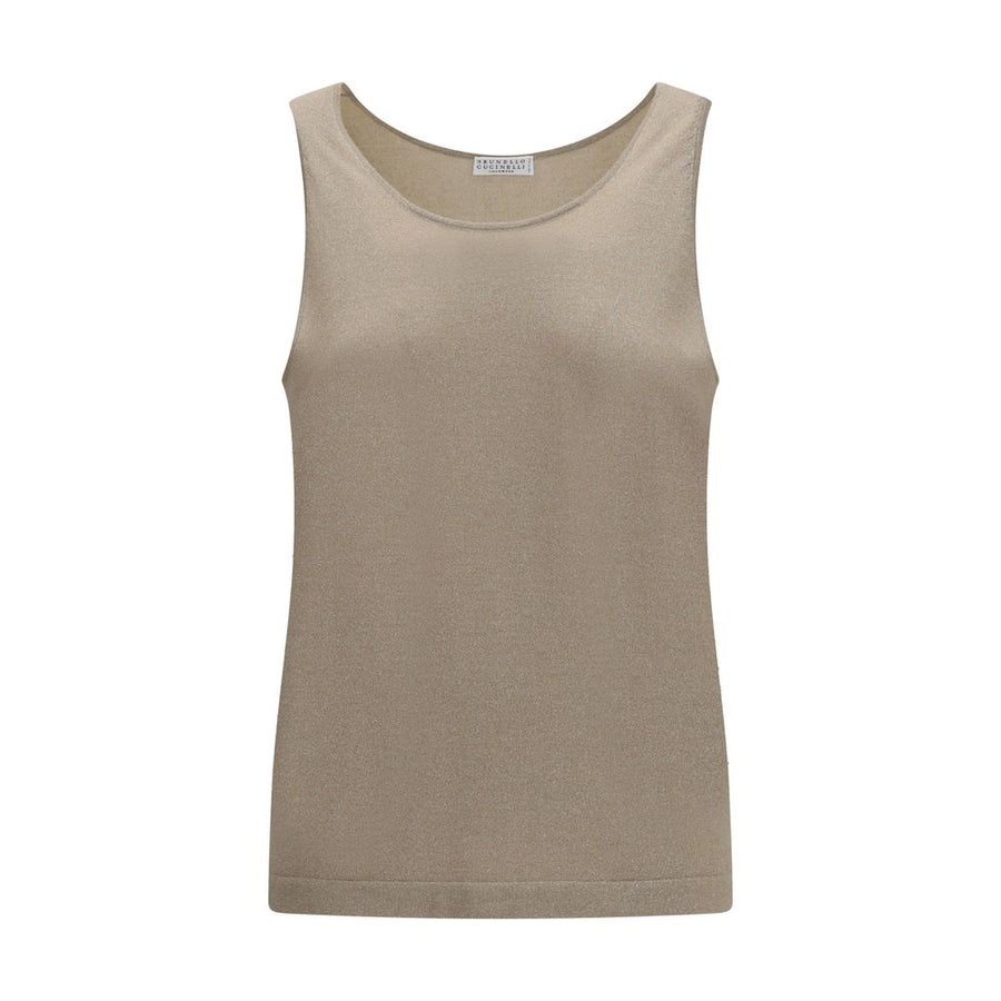 Brunello Cucinelli 51% Cashmere tank top in beige