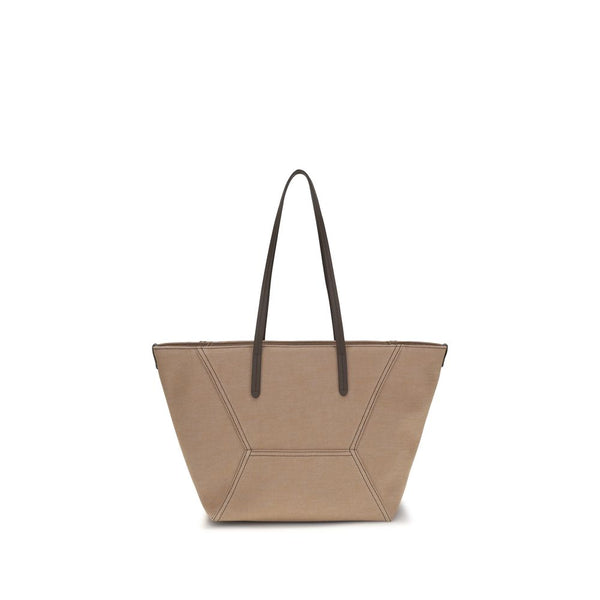 Brunello Cucinelli 100% Cotton shoulder bag in beige