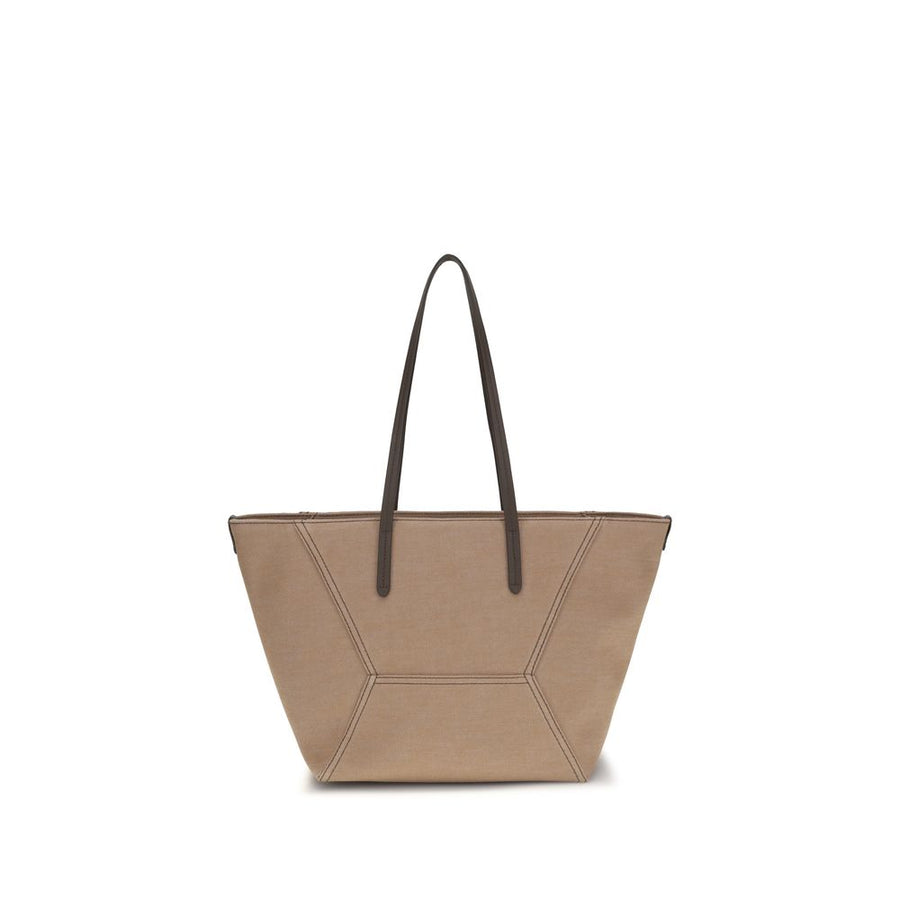 Brunello Cucinelli 100% Cotton shoulder bag in beige