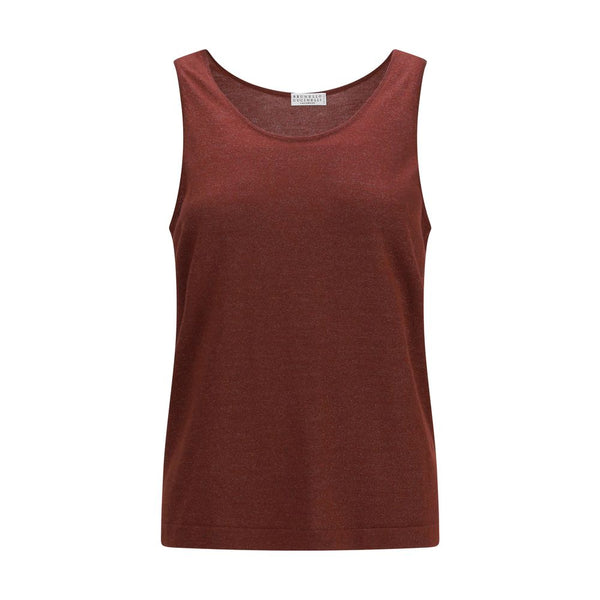 Brunello Cucinelli 51% Kashmir/capra Hircus tank top in brown