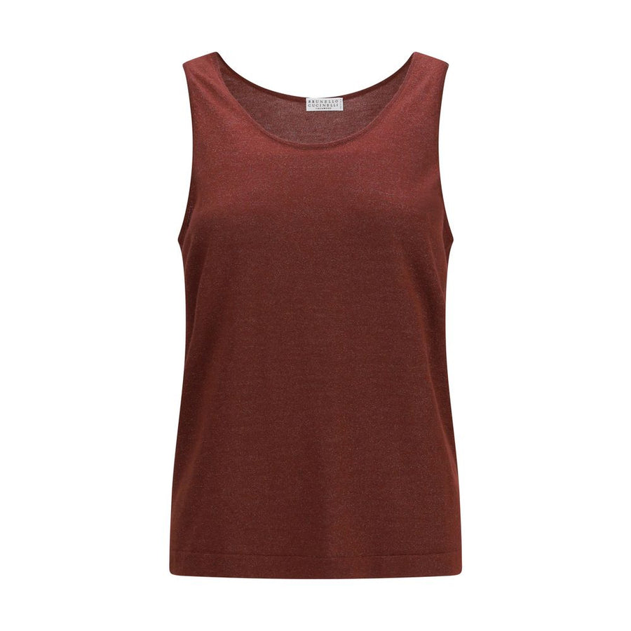 Brunello Cucinelli 51% Kashmir/capra Hircus tank top in brown