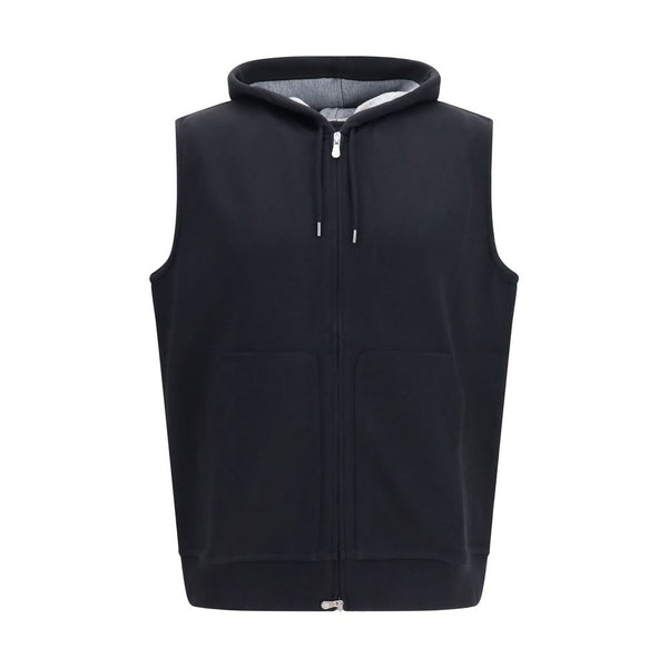 Brunello Cucinelli 100% Cotton vest in black
