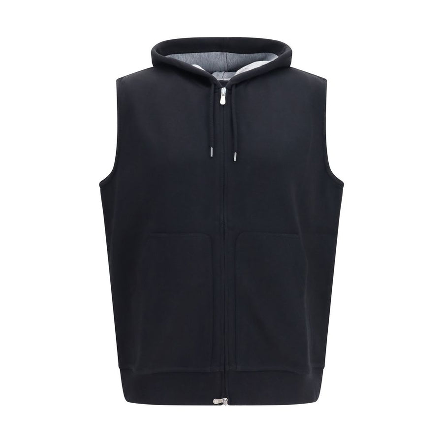 Brunello Cucinelli 100% Cotton vest in black