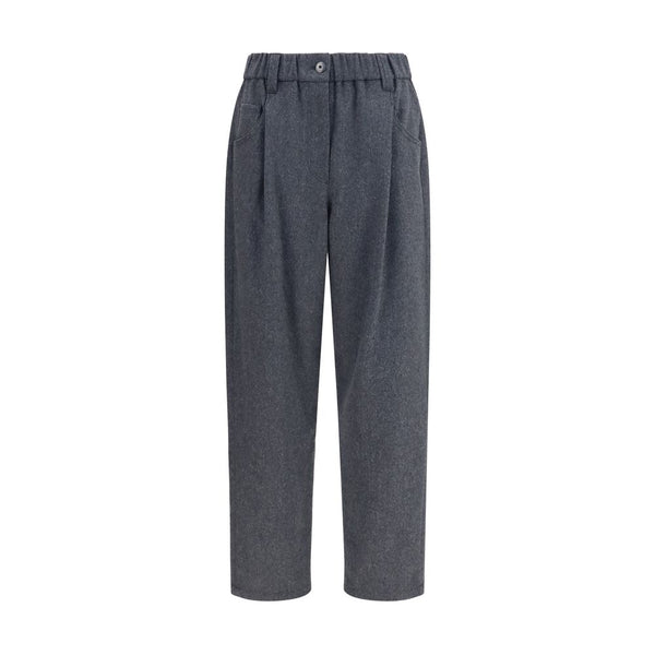 Brunello Cucinelli 100% Merino Wool Ovis Aries trousers in gray