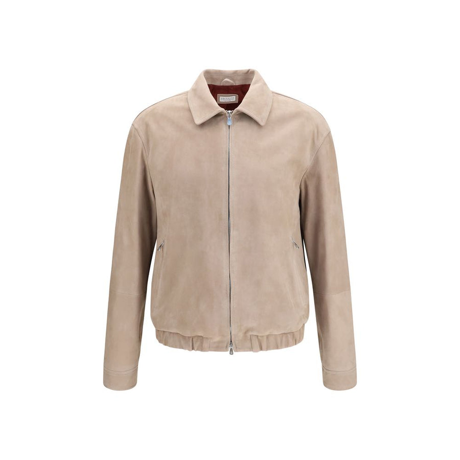 Brunello Cucinelli 100% Calf Leather Bos Taurus jacket in beige