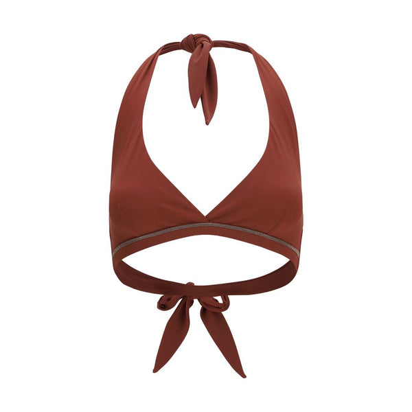 Brunello Cucinelli 75% Polyamide bikini top in brown