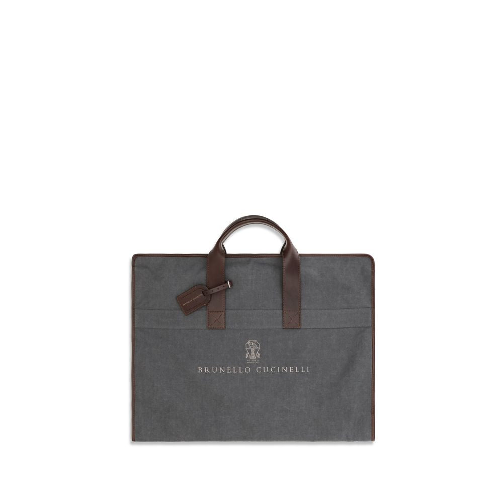 Brunello Cucinelli 65% Polyester garment bag in gray
