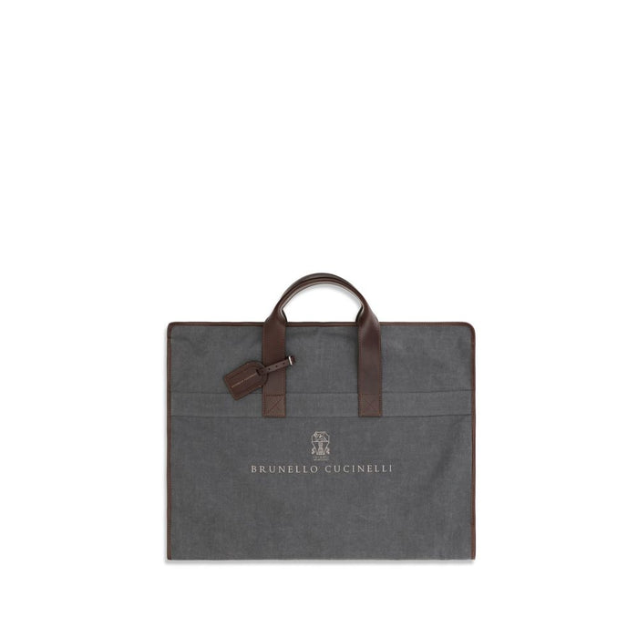 Brunello Cucinelli 65% Polyester garment bag in gray