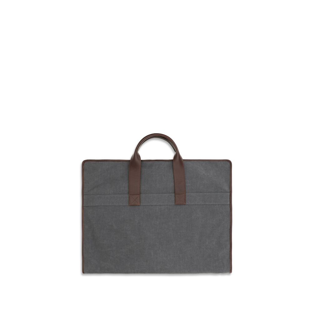 Brunello Cucinelli 65% Polyester garment bag in gray — view 2