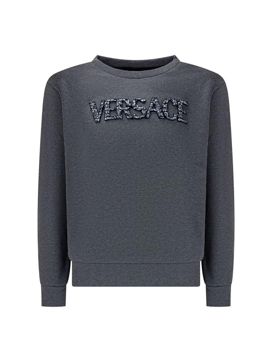 Sweatshirt With Cocco Logo Embroidery Grey Cotton Sweatshirts