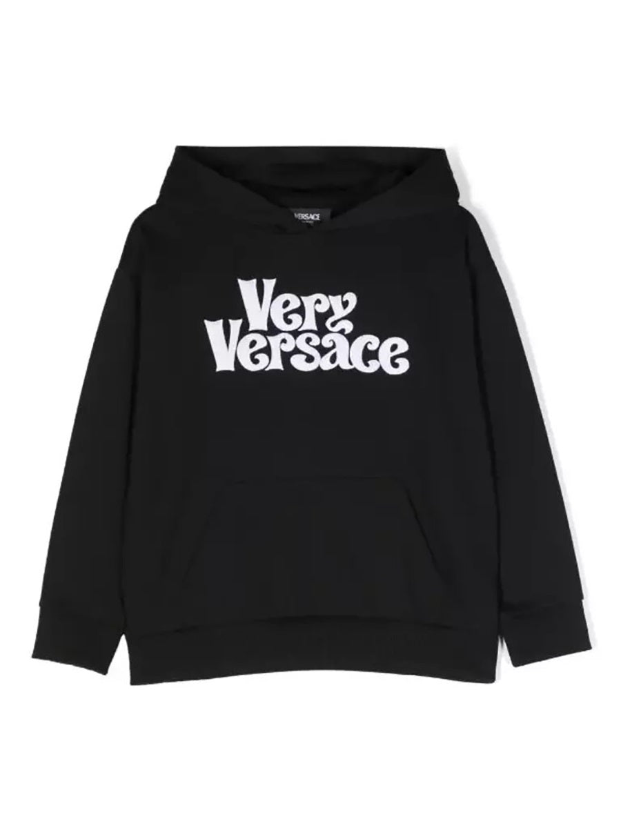 Fleece Sweatshirt Embroidered Black Cotton Sweatshirts
