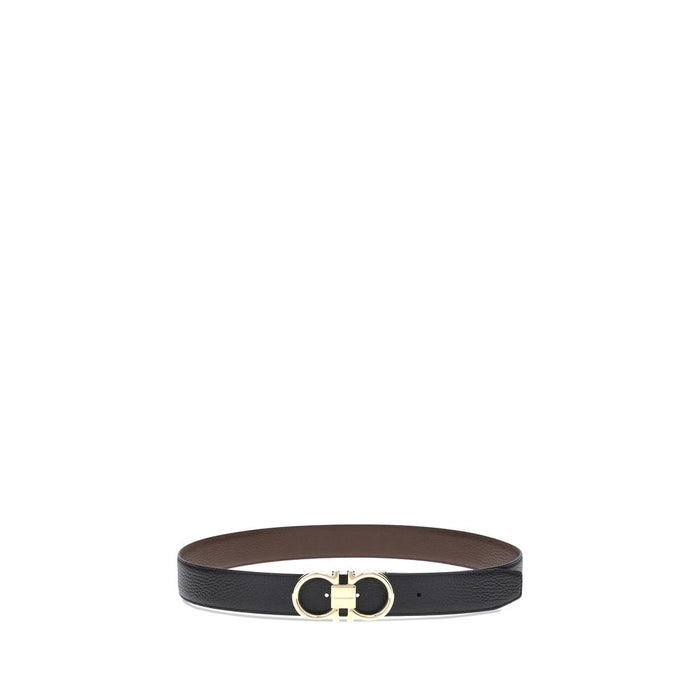 Ferragamo 100% Calf Leather Bos Taurus belt in black — view 2