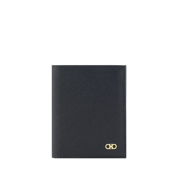 Ferragamo 100% Calf Leather Bos Taurus wallet in black