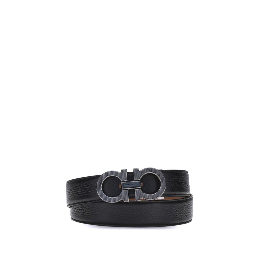 Ferragamo 100% Calf Leather Bos Taurus belt in black