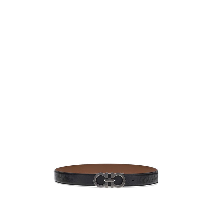 Ferragamo 100% Calf Leather Bos Taurus belt in black — view 2