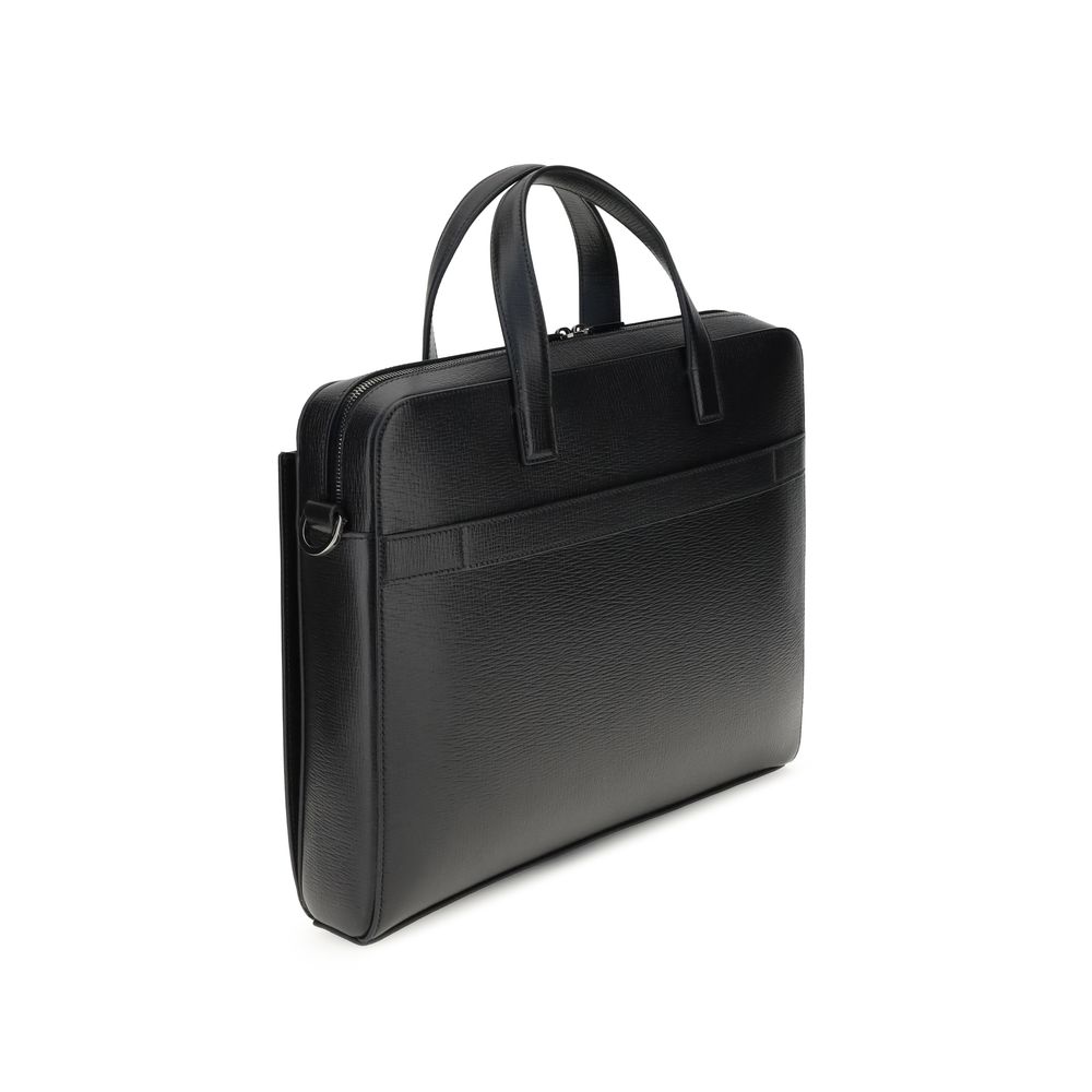 Black Calf Leather Bos Taurus Briefcase Bag