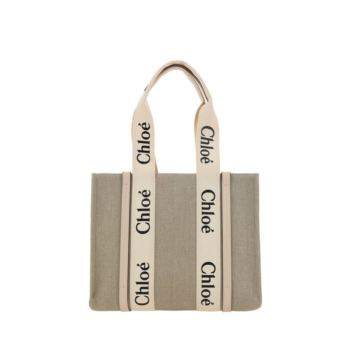 Beige Linen Handbag Bag