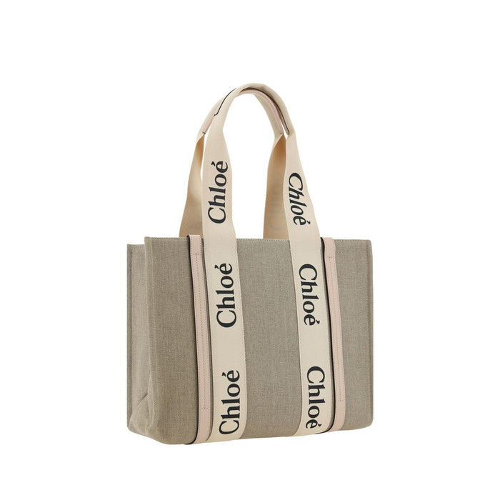 Beige Linen Handbag Bag
