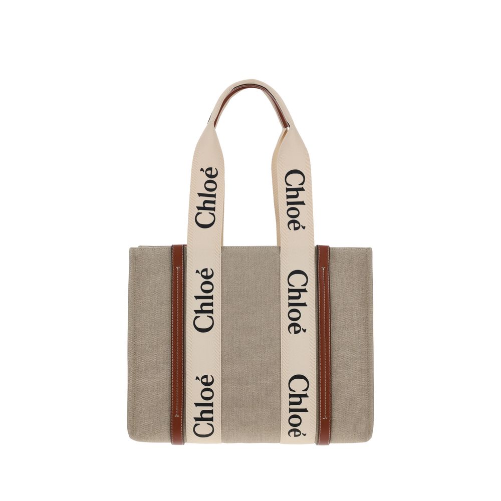 Beige Linen Handbag Bag