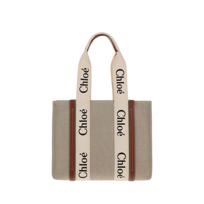 Beige Linen Handbag Bag