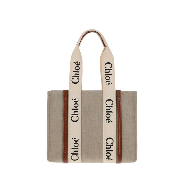 Chloé 100% Linen shoulder bag in beige