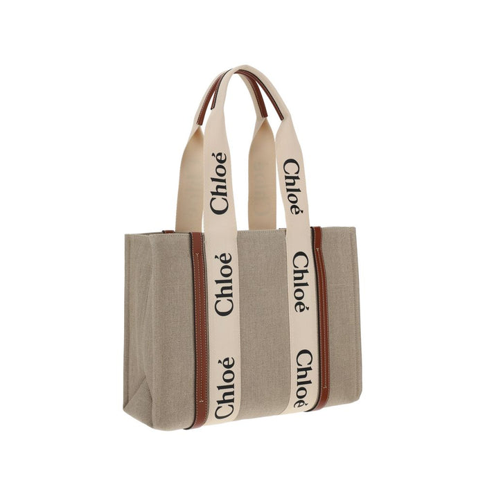 Beige Linen Handbag Bag