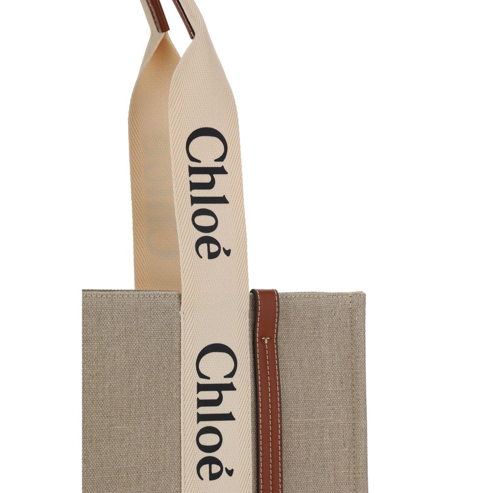 Beige Linen Handbag Bag