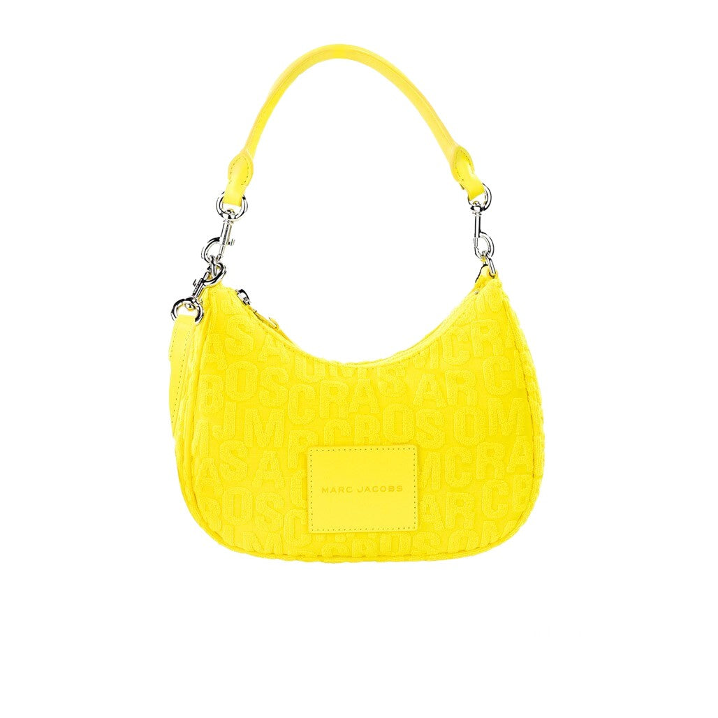 Marc Jacobs Monogram Terry Fabric Golden Kiwi Hobo Shoulder Bag Purse Silver Polyester