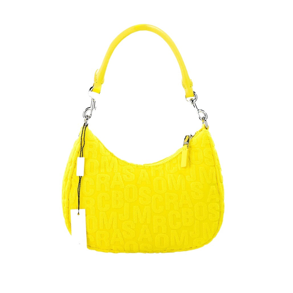 Marc Jacobs Monogram Terry Fabric Golden Kiwi Hobo Shoulder Bag Purse Silver Polyester