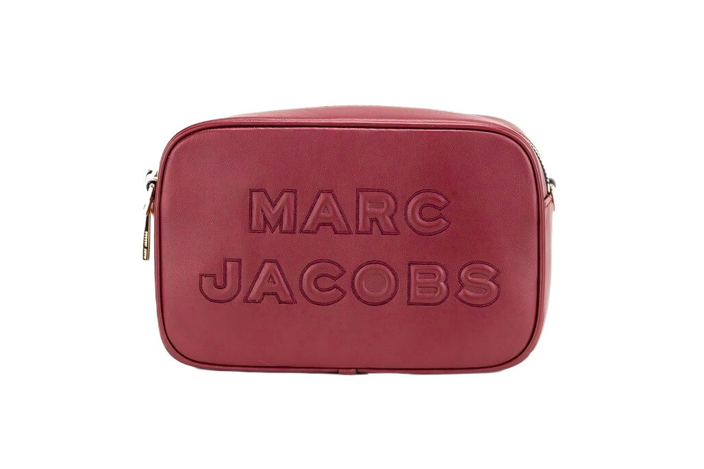 Marc Jacobs Flash Pomegranate Smooth Leather Embossed Camera Crossbody Bag Purse Gold