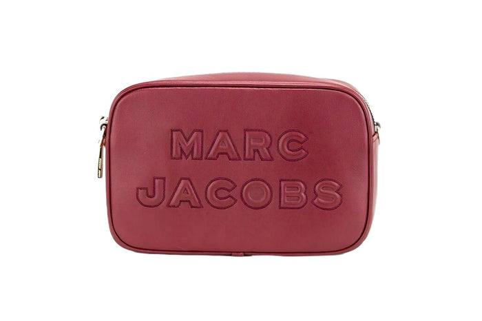 Marc Jacobs Flash Pomegranate Smooth Leather Embossed Camera Crossbody Bag Purse Gold