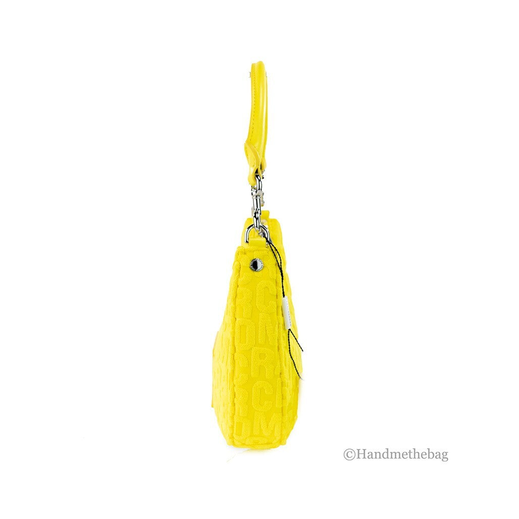 Marc Jacobs Monogram Terry Fabric Golden Kiwi Hobo Shoulder Bag Purse Silver Polyester