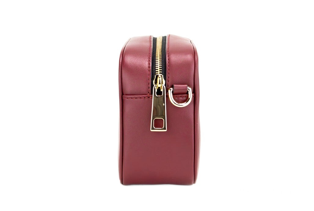 Marc Jacobs Flash Pomegranate Smooth Leather Embossed Camera Crossbody Bag Purse Gold